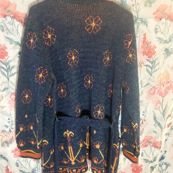 Sabora Navy and Orange Patterned Cardigan - Picture 6 of 10